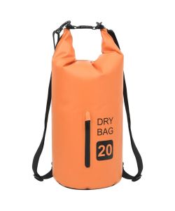 Borsa Impermeabile con Cerniera Arancione 20 L in PVC
