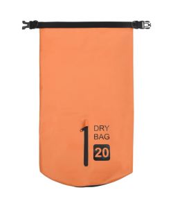 Borsa Impermeabile con Cerniera Arancione 20 L in PVC