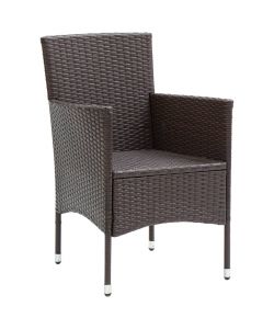 Sedie da Pranzo per Giardino 4 pz in Polyrattan Marrone