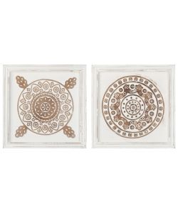 Pannelli Murali Intagliati 2 pz in MDF 40x40x1,5 cm