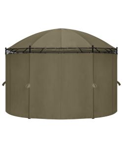 Gazebo con Tende 520x349x255 cm Grigio Talpa 180 g/mq