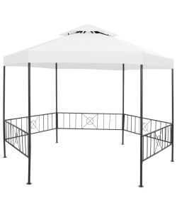 Gazebo da Giardino 323x275x265 cm Bianco 180 g/mq