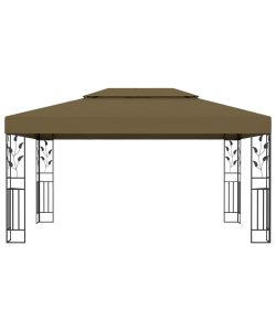 Gazebo con Tetto Doppio 3x4 m Grigio Talpa 180 g/m