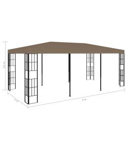vidaXL Gazebo Elegante - Grigio Talpa - 6x3 m