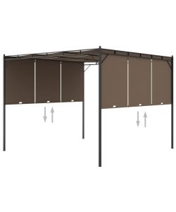 Gazebo da Giardino con Tenda Laterale 3x3x2,25 m Talpa