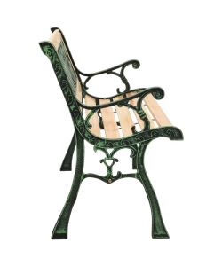Panchina da Giardino 122 cm in Ghisa e Legno Massello di Abete 312031