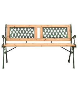 Panchina da Giardino 122 cm in Ghisa e Legno Massello di Abete 312033