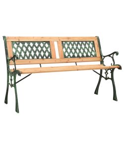 Panchina da Giardino 122 cm in Ghisa e Legno Massello di Abete 312033