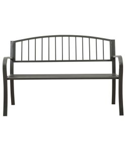 Panchina da Giardino 125 cm in Acciaio Grigia