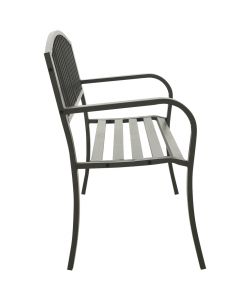 Panchina da Giardino 125 cm in Acciaio Grigia