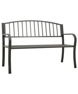 Panchina da Giardino 125 cm in Acciaio Grigia