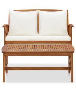 Set Divani da Giardino 2 pz con Cuscini in Massello di Acacia 310273
