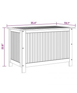 vidaXL Baule da Giardino in Legno di Acacia - Marrone - 90x50x58 cm