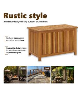 vidaXL Baule da Giardino in Legno di Acacia - Marrone - 90x50x58 cm