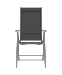 Sedie da Giardino Pieghevoli 4 pz in Textilene Nere