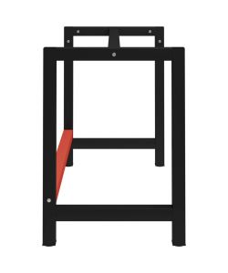 Telaio per Banco da Lavoro in Metallo 120x57x79 cm Nero e Rosso