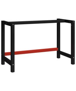 Telaio per Banco da Lavoro in Metallo 120x57x79 cm Nero e Rosso