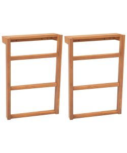 Portasciugamani 2 pz Legno Massello di Teak