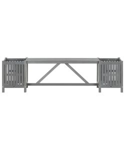 Panca da Giardino con 2 Fioriere 150cm Legno Massello di Acacia