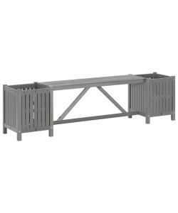 Panca da Giardino con 2 Fioriere 150cm Legno Massello di Acacia