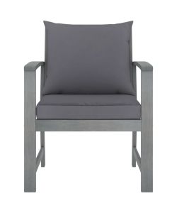 Sedie da Giardino e Cuscini Grigio Scuro 2 pz Massello Acacia  311827