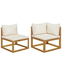 vidaXL Set Divani da Giardino - Bianco Crema - 2 pz