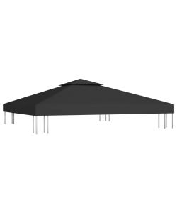 Copertura Superiore per Gazebo a 2 Strati 310 g/mq 3x3 m Nera