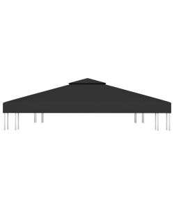 Copertura Superiore per Gazebo a 2 Strati 310 g/mq 3x3 m Nera