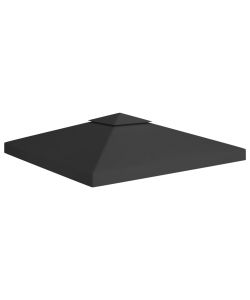 Copertura Superiore per Gazebo a 2 Strati 310 g/mq 3x3 m Nera