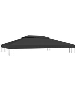 Copertura Superiore per Gazebo a 2 Strati 310 g/mq 4x3 m Nera