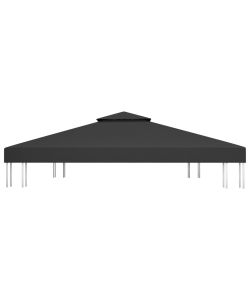 Copertura Superiore per Gazebo a 2 Strati 310 g/mq 4x3 m Nera