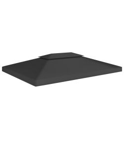 Copertura Superiore per Gazebo a 2 Strati 310 g/mq 4x3 m Nera