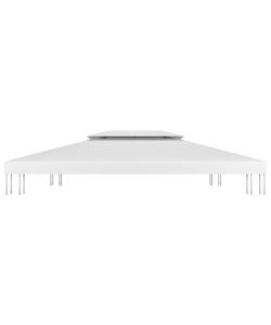 Copertura Superiore per Gazebo a 2 Strati 310 g/mq 4x3 m Bianca