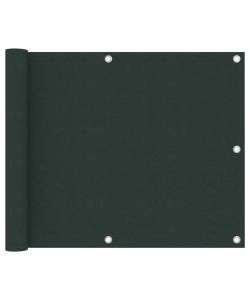 vidaXL Paravento da Balcone Verde Scuro 75x500 cm Impermeabile