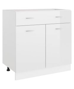Armadio con Cassetto Bianco Lucido 80x46x81,5 cm in Truciolato