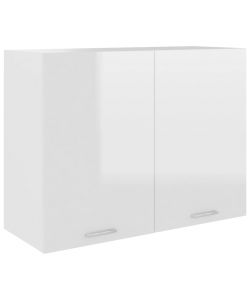 Armadio Sospeso Bianco Lucido 80x31x60 cm in Truciolato