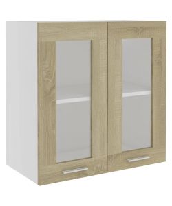 Armadio Sospeso con Vetro Rovere Sonoma 60x31x60 cm Truciolato