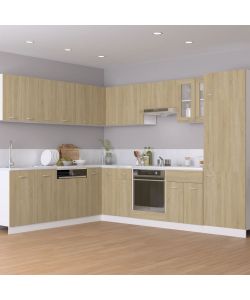 Armadio Sospeso con Vetro Rovere Sonoma 60x31x60 cm Truciolato