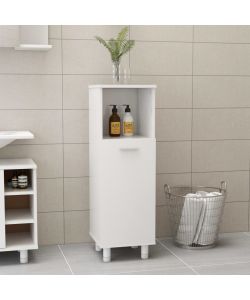 Armadio da Bagno Bianco Lucido 30x30x95 cm in Truciolato