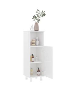 Armadio da Bagno Bianco Lucido 30x30x95 cm in Truciolato