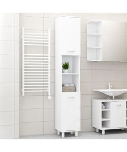 Armadio da Bagno Bianco 30x30x179 cm in Truciolato