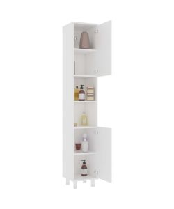 Armadio da Bagno Bianco 30x30x179 cm in Truciolato