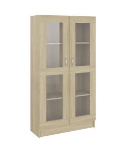 Armadietto con Vetrina Rovere Sonoma 82,5x30,5x150cm Truciolato