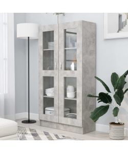 vidaXL Libreria con Vetrina in Truciolato Grigio Cemento 82.5x30.5x150 cm