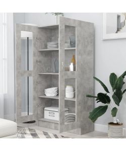 vidaXL Libreria con Vetrina in Truciolato Grigio Cemento 82.5x30.5x150 cm