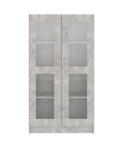 vidaXL Libreria con Vetrina in Truciolato Grigio Cemento 82.5x30.5x150 cm