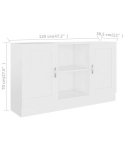 vidaXL Credenza Bianca in Legno Multistrato - 120x30,5x70 cm