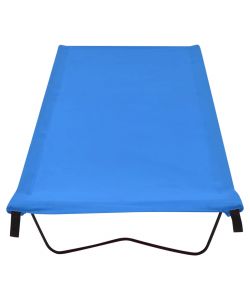 Lettino da Campeggio 180x60x19cm Tessuto Oxford e Acciaio Blu