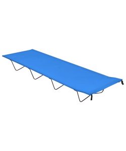 Lettino da Campeggio 180x60x19cm Tessuto Oxford e Acciaio Blu