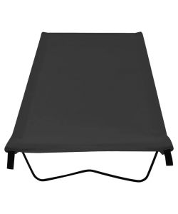 Lettino da Campeggio 180x60x19cm Tessuto Oxford e Acciaio Nero